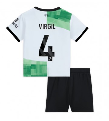 Maillot de foot Liverpool Virgil van Dijk #4 Extérieur enfant 2023-24 Manches Courte (+ pantalon court)